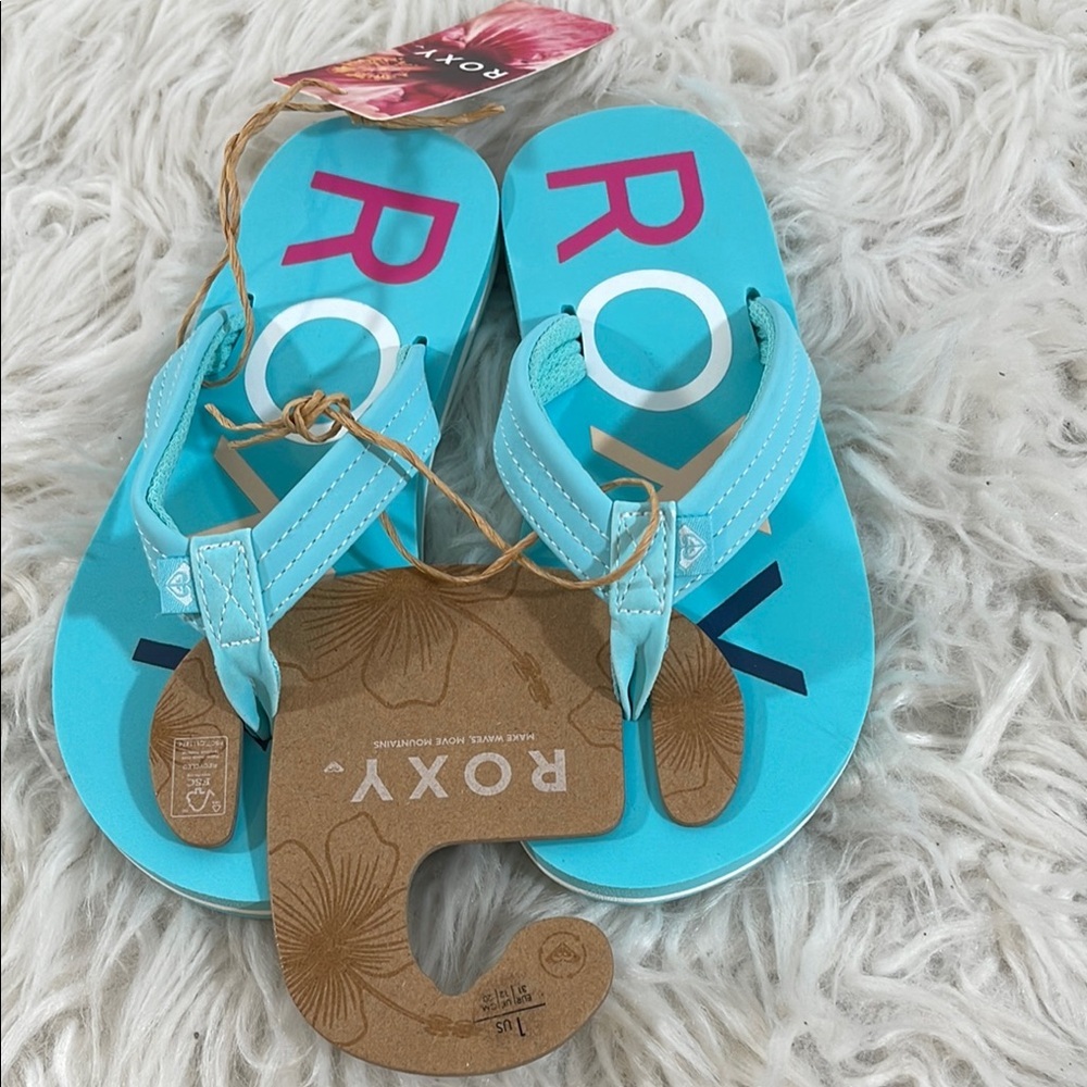 Roxy Girls Vista Flip Flops Sandals Size 1 NEW - Picture 3 of 10